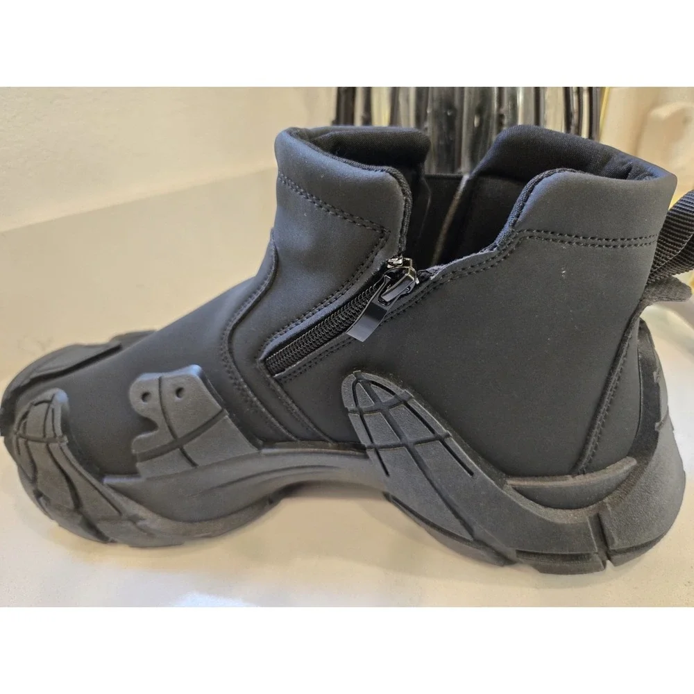 Men's Sport Boots Autumn Winter Wear Resistant Anti Slip Waterproof Zipper Shoes